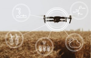 Agriculter drone over a field